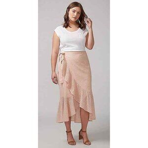 Lane Bryant Eyelet Asymmetrical Wrap Skirt